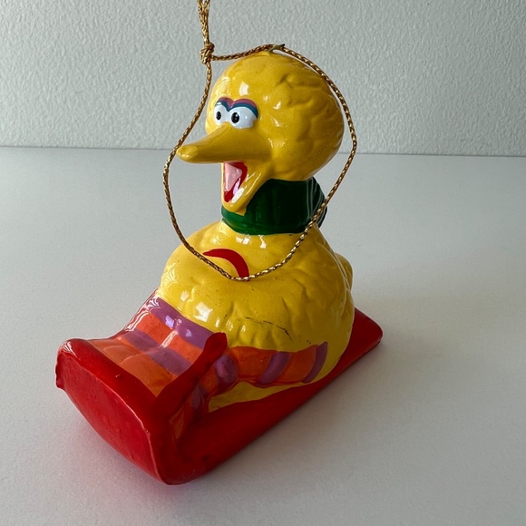 Vintage Sesame Street Christmas Ornament Big Bird Muppets Ceramic - Picture 2 of 3